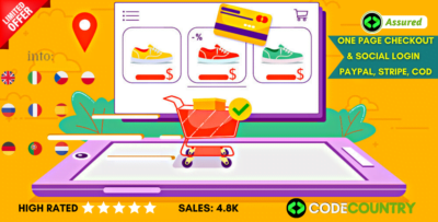 One Page Checkout & Social Login – PayPal, Stripe, COD