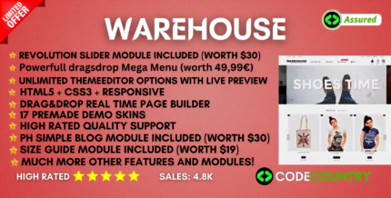 Warehouse - Prestashop 1.7 theme with elementor