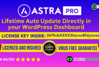 Astra Pro With Original License Key For Lifetime Auto Update Directly In Your WordPress Dashboard.