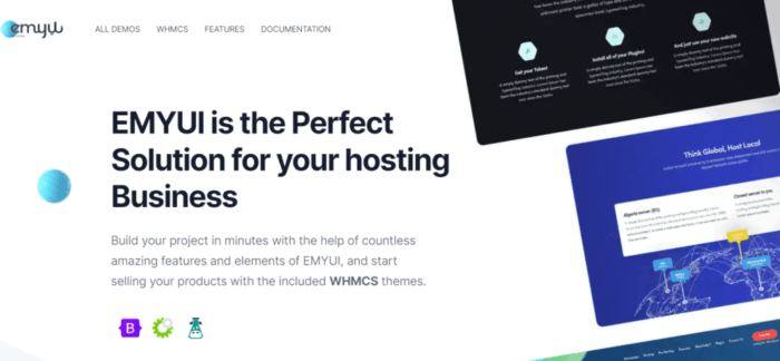 EMYUI Multipurpose Web Hosting with WHMCS Template