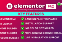 Elementor Pro With Original License Key For 1 Year Auto Update.