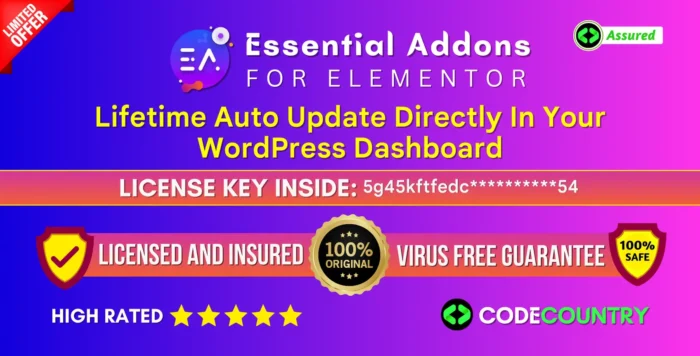 Essential Addons for Elementor With Original License Key.
