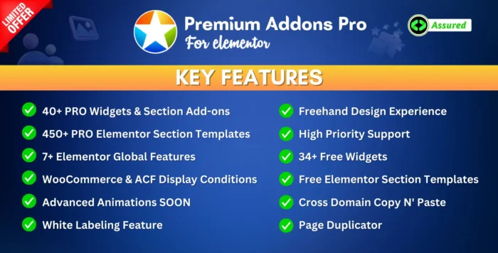 Premium Addons Pro For Elementor With Original License Key.