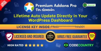 Premium Addons Pro For Elementor With Original License Key.