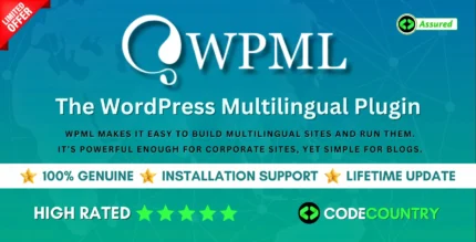 WPML Multilingual CMS 4.6.10 Wordpress Plugins With Lifetime Update.