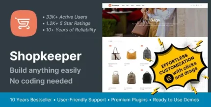 Shopkeeper eCommerce WordPress Theme for WooCommerce With Lifetime Update.