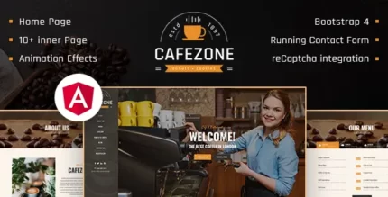 CafeZone: Coffee Shop Restaurant Angular Template