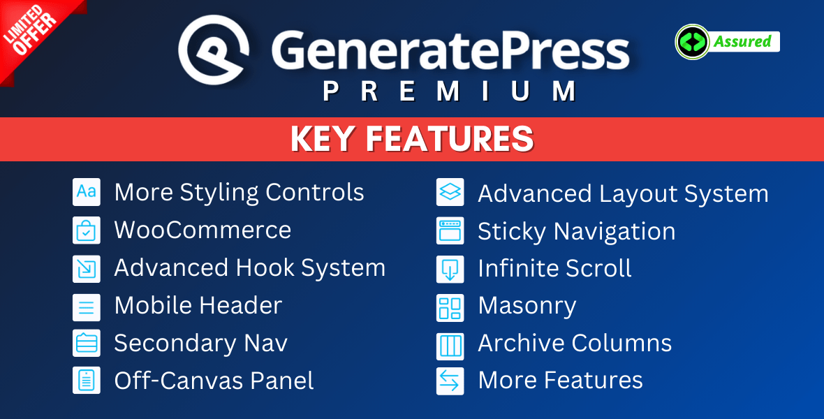 GeneratePress Premium With Original License Key For Lifetime Auto Update.