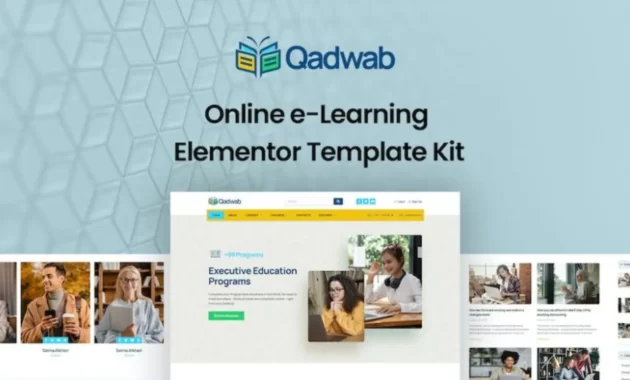 Qadwab - Online e-Learning Elementor Template Kit