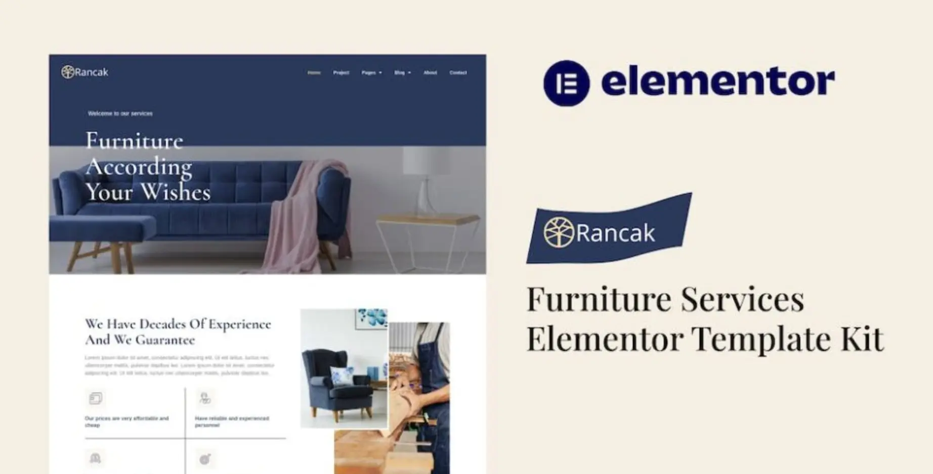Rancak - Furniture Services Elementor Template Kit | Download Latest File Free