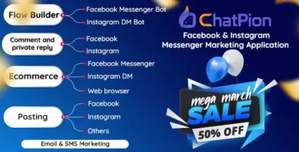 ChatPion Facebook & Instagram Chatbot,eCommerce,SMS/Email & Social Media Marketing Platform (SaaS)