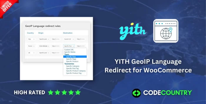 YITH GeoIP Language Redirect for WooCommerce WordPress Plugin With Lifetime Update