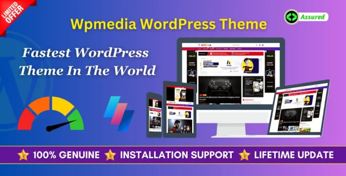 Wpmedia WordPress Theme With Lifetime Update.