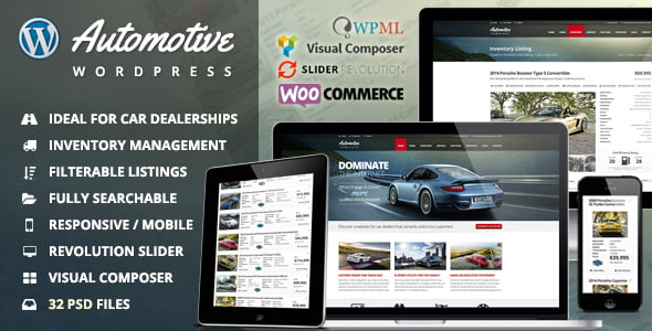 Automotive Car Dealership Business WordPress Theme With Lifetime Update