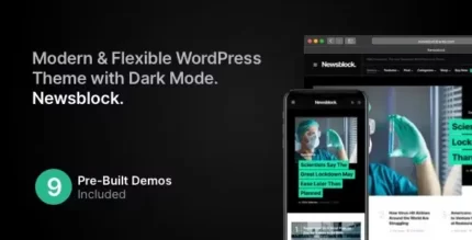 Newsblock 1.2.3 News & Magazine WordPress Theme with Dark Mode With Lifetime Update.