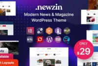 Newzin 1.0.3 WordPress Newspaper & Magazine Theme With Lifetime Update.
