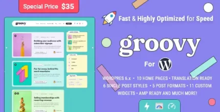 Groovy 1.0.0 Modern & Lightweight Blog for WordPress Theme Lifetime Update.