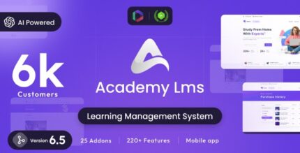 Academy Learning Management System + All Addons Pack With Lifetime Update.