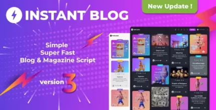 Instant Blog 3.2 Fast & Simple Blog Php Script With Lifetime Update.