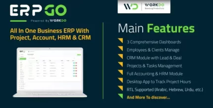 ERPGo 5.0 All In One Business ERP With Project, Account, HRM, CRM & POS With Lifetime Update.