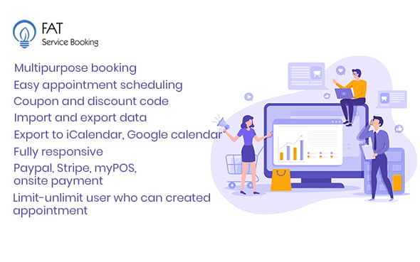 Fat Services Booking 5.2 Automated Booking and Online Scheduling WordPress Plugin With Lifetime Update.