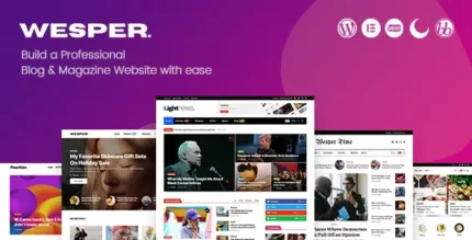 Wesper 1.1.1 WordPress Theme for Blogs & Magazines With Lifetime Update.