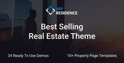 Residence 4.9.4 Real Estate WordPress Theme 4.9.2 With Lifetime Update.