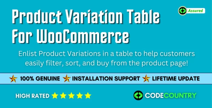 Product Variations Table for WooCommerce