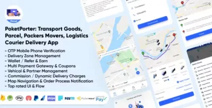 PoketPorter: Transport Goods, Parcel, Packers Movers, Logistics & Courier Delivery App Full Solution