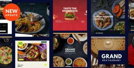 Grand Restaurant WordPress Theme With Lifetime Update.