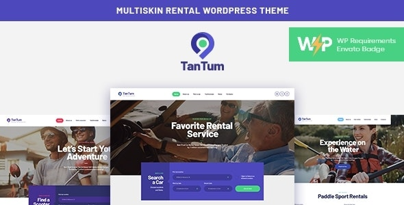 TanTum (v1.1.9) Car, Scooter, Boat & Bike Rental Services WordPress Theme
