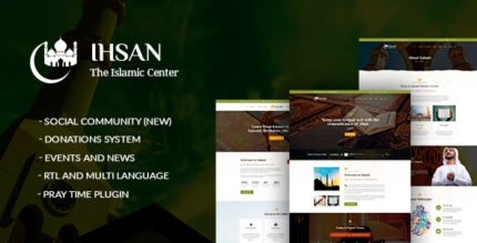 Ihsan Islamic Prayer Center Theme With Lifetime Update.