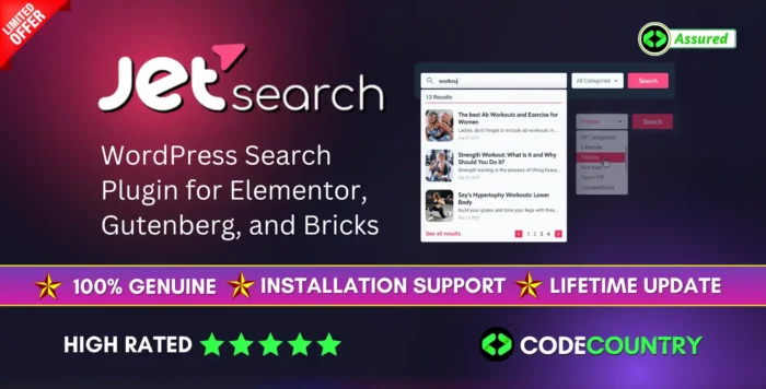 JetSearch WordPress Search Plugin for Elementor