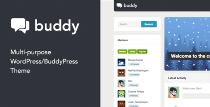 Buddy Simple WordPress & BuddyPress Theme With Lifetime Update.