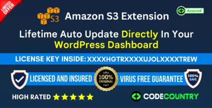 All-in-One WP Migration – Amazon S3 Extension With Original License Key For Lifetime Auto Update.