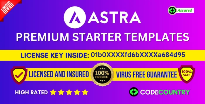 Astra Premium Starter Templates With Original License Key For Lifetime Auto Update.