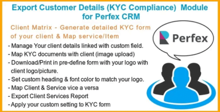 Export Customer Details (KYC Compliance) Module for Perfex CRM