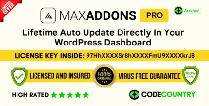 Max Addons Pro for Bricks With Original License Key For Lifetime Auto Update.