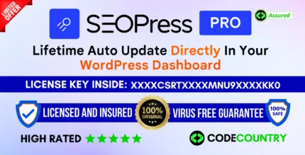 SEOPress Pro With Original License Key For Lifetime Auto Update.
