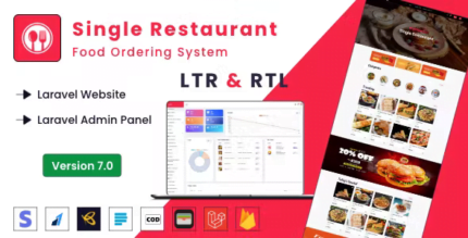 Single Restaurant - Laravel Website & Admin Panel