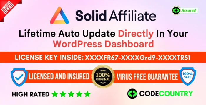 Solid Affiliate With Original License Key For Lifetime Auto Update.