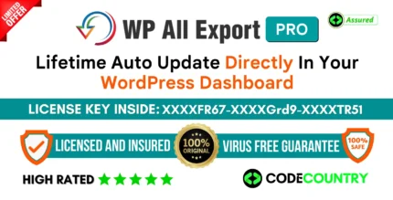 WP All Export Pro With Original License Key For Lifetime Auto Update.