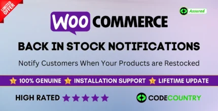 WooCommerce Back In Stock Notifications With Lifetime Update.