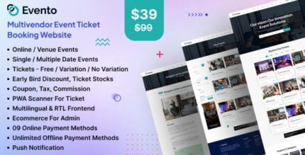 Evento - Multivendor Event Ticket Booking Website