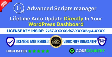 Advanced Scripts manager With Original License Key For Lifetime Auto Update.
