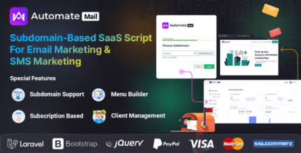 AutomateMail - Subdomain-Based SaaS Script For Email Marketing & SMS Marketing (Multitenancy)