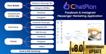 Add-Onn for ChatPion – Facebook & Instagram Chatbot,eCommerce,SMS/Email