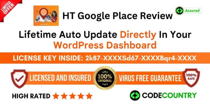 HT Google Place Review With Original License Key For Lifetime Auto Update.