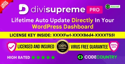 Divi Supreme With Original License Key For Lifetime Auto Update.