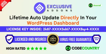 Exlusive Addons Pro With Original License Key For Lifetime Auto Update.